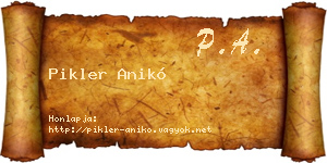 Pikler Anikó névjegykártya